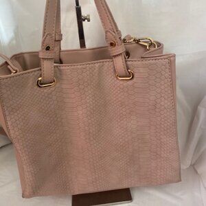 Kaari Blue Blush Colored Snake Print Crossbody Handbag